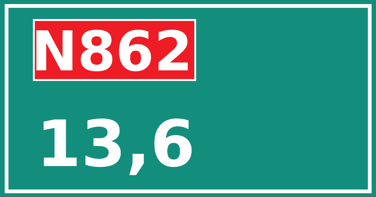 Hectometerbord N862 13,6