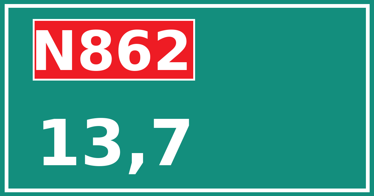 Hectometerbord N862 13,7