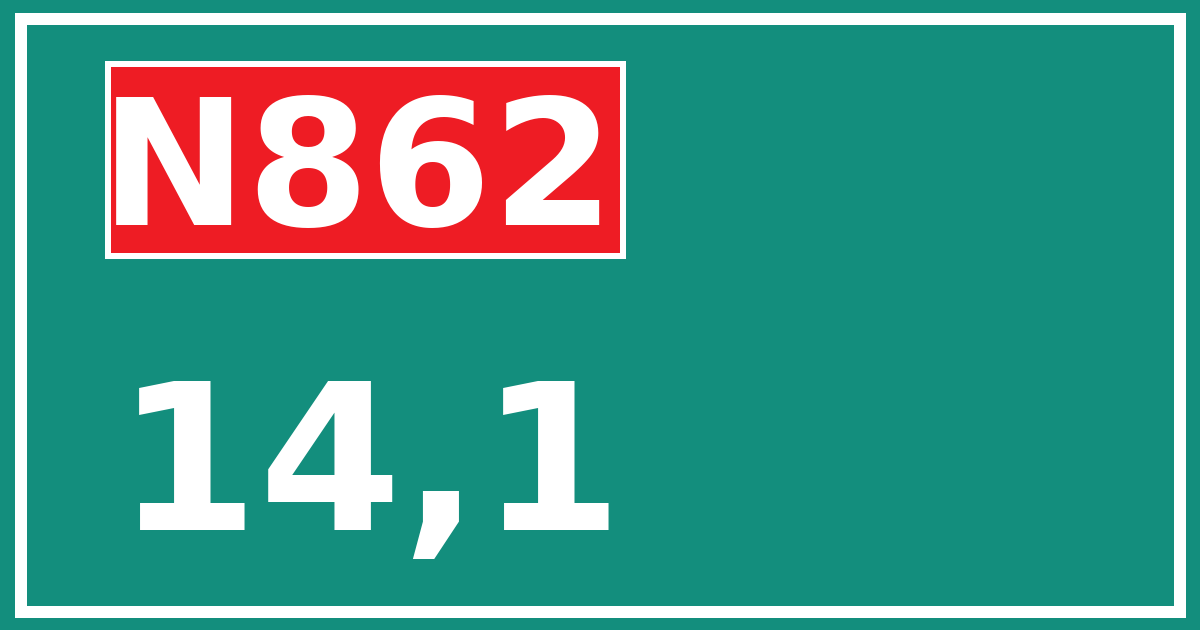 Hectometerbord N862 14,1
