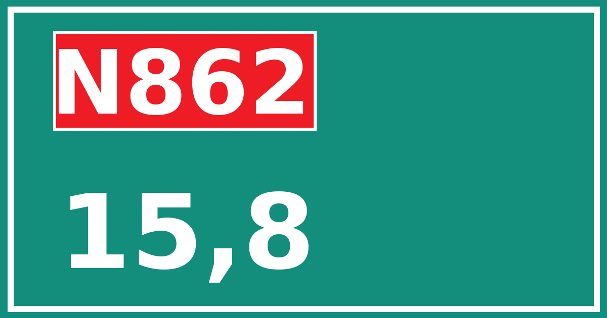 Hectometerbord N862 15,8