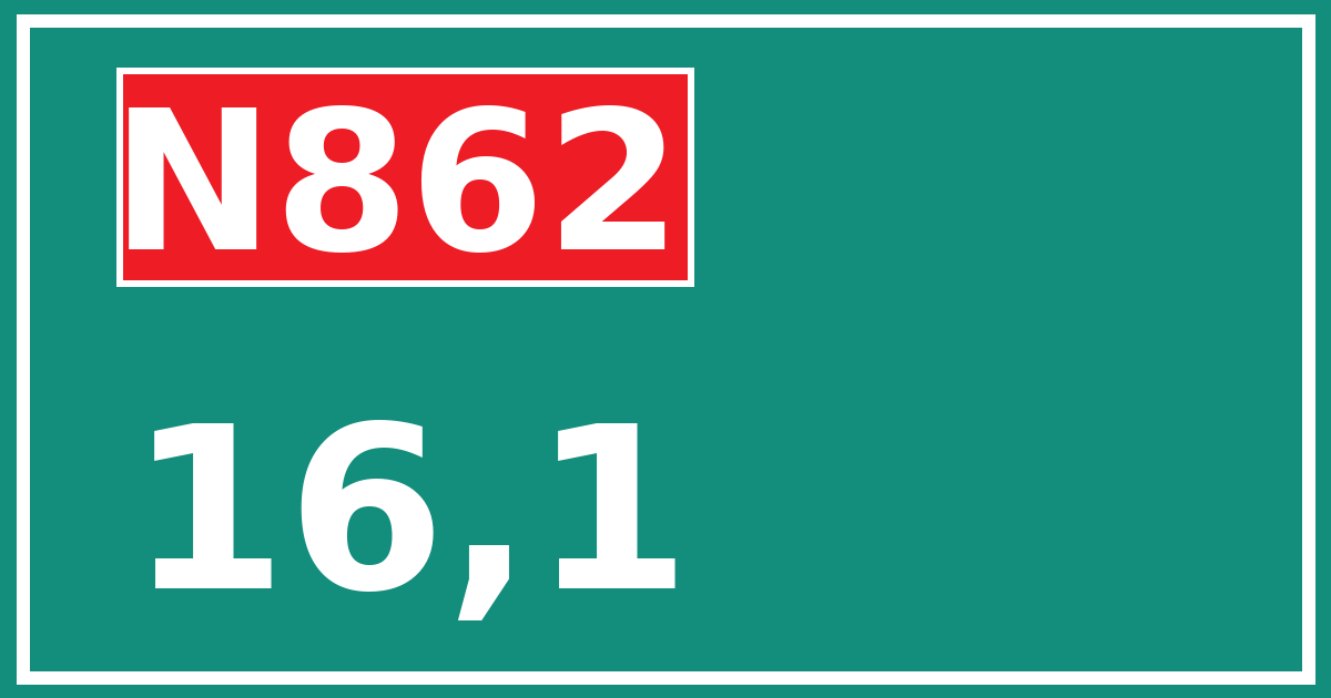 Hectometerbord N862 16,1