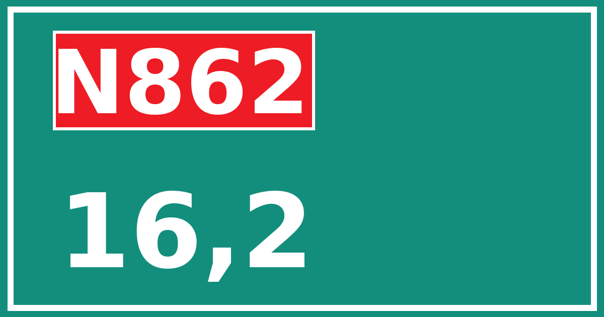 Hectometerbord N862 16,2
