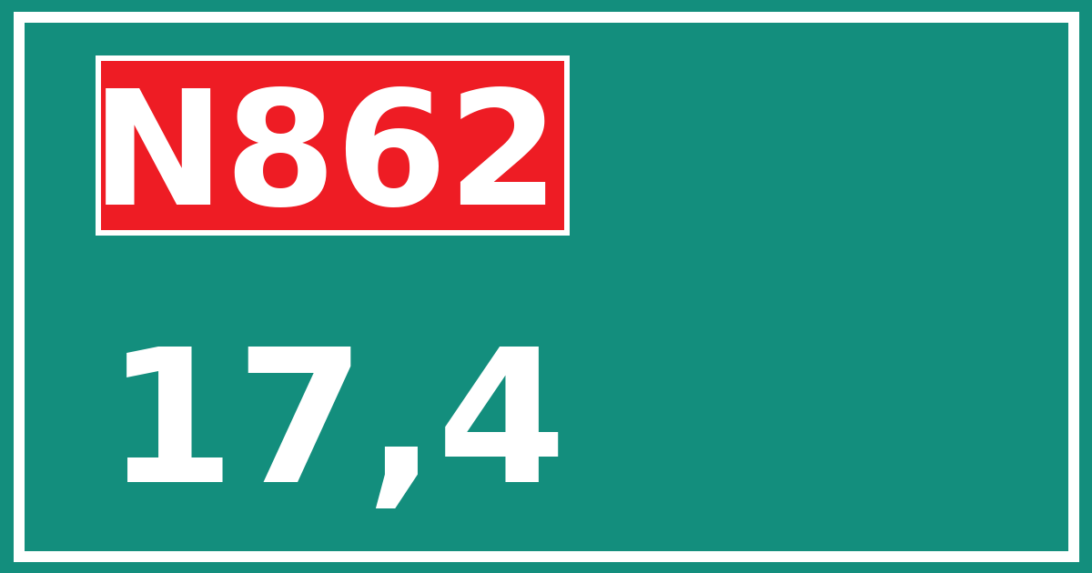 Hectometerbord N862 17,4