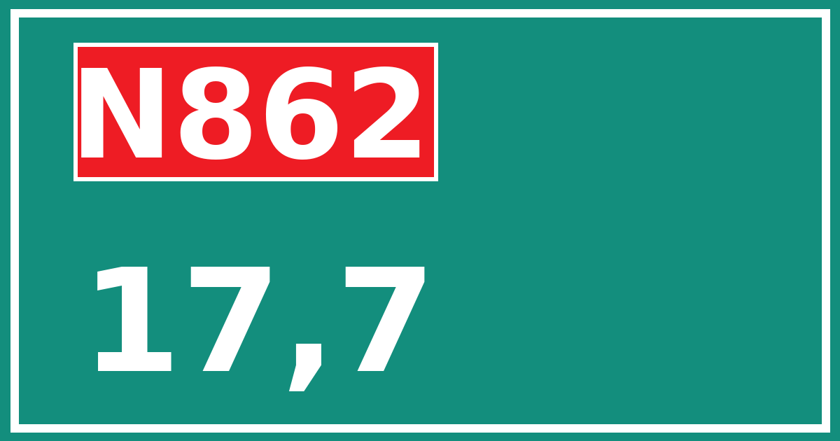 Hectometerbord N862 17,7