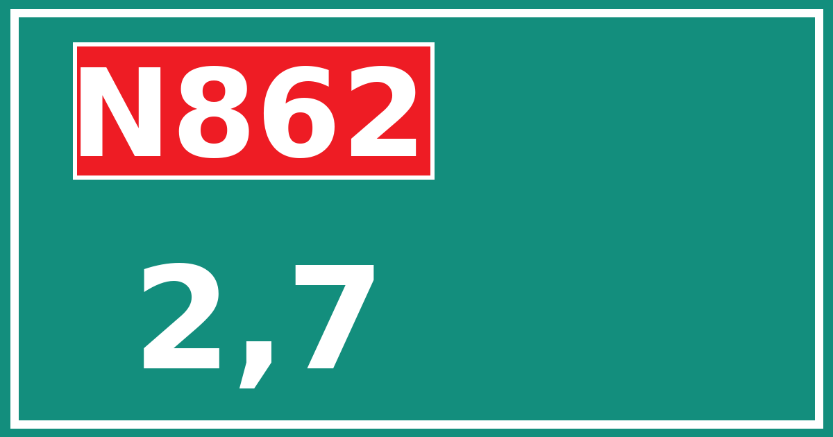 Hectometerbord N862 2,7