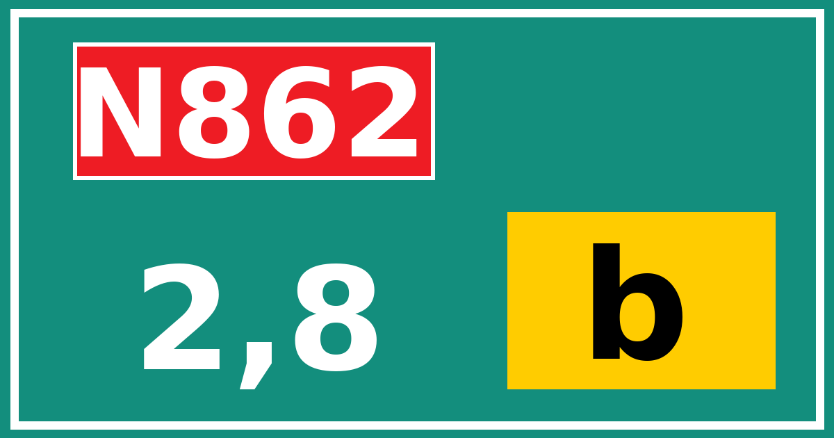 Hectometerbord N862 2,8 letter b
