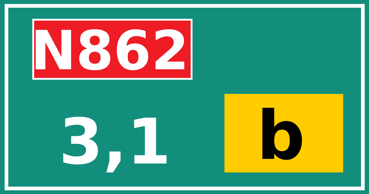Hectometerbord N862 3,1 letter b
