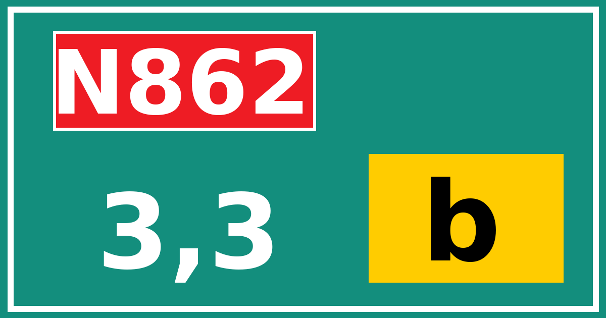 Hectometerbord N862 3,3 letter b