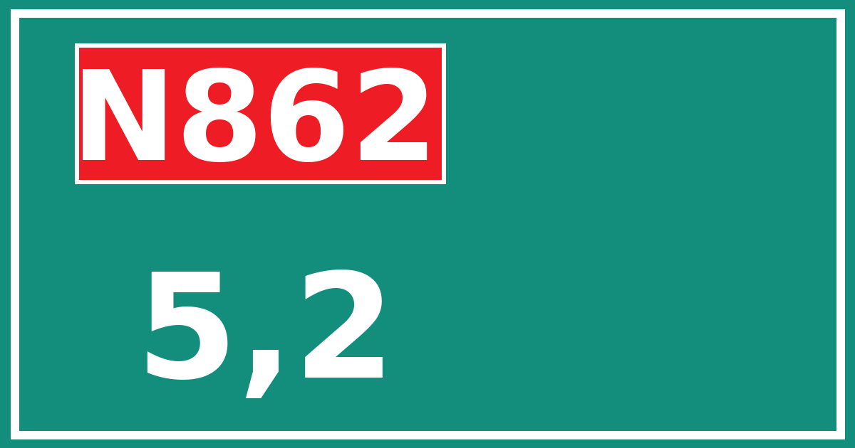 Hectometerbord N862 5,2