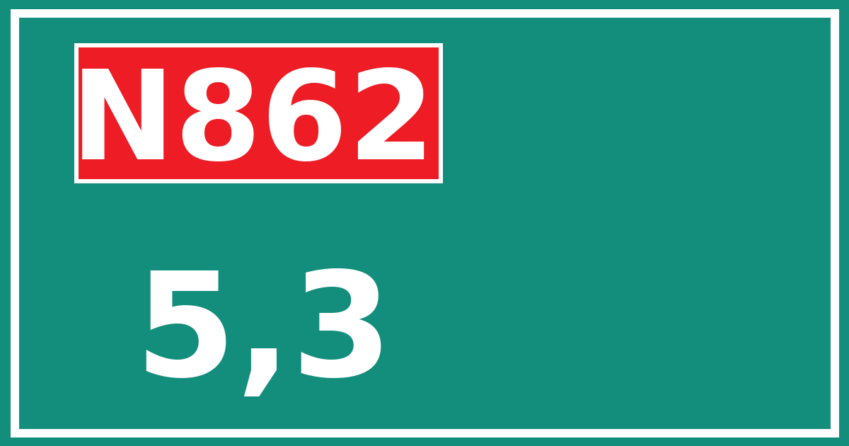 Hectometerbord N862 5,3