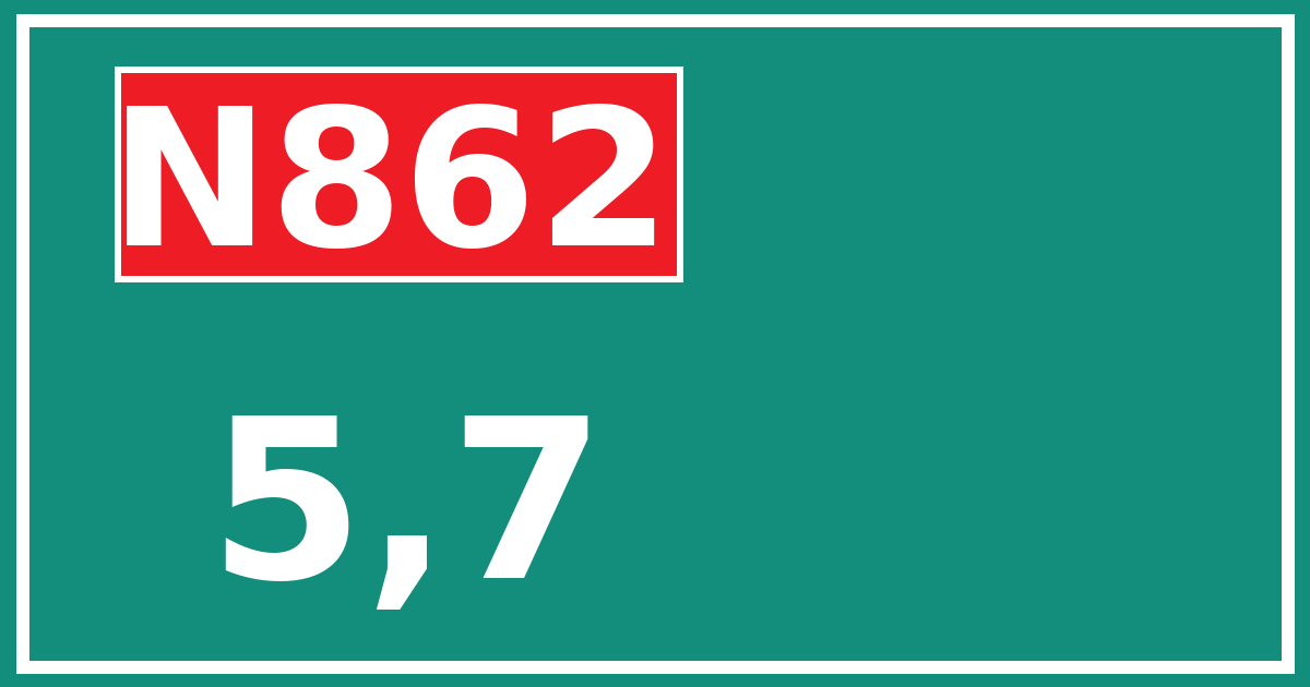 Hectometerbord N862 5,7