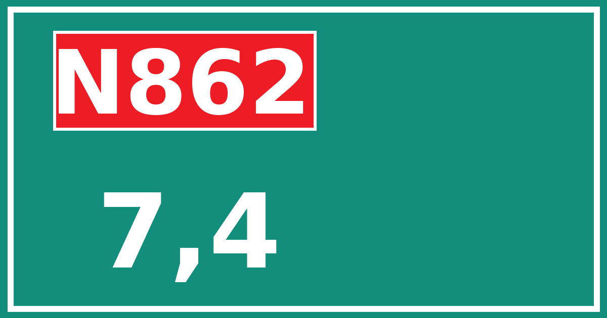 Hectometerbord N862 7,4