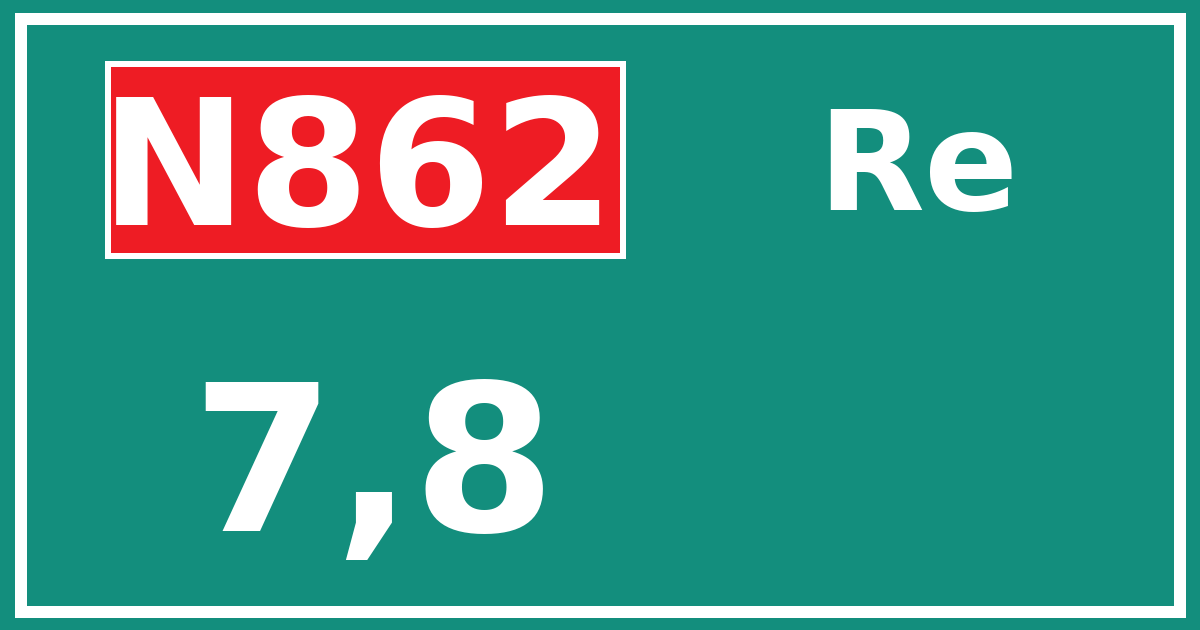 Hectometerbord N862 7,8 zijde Re