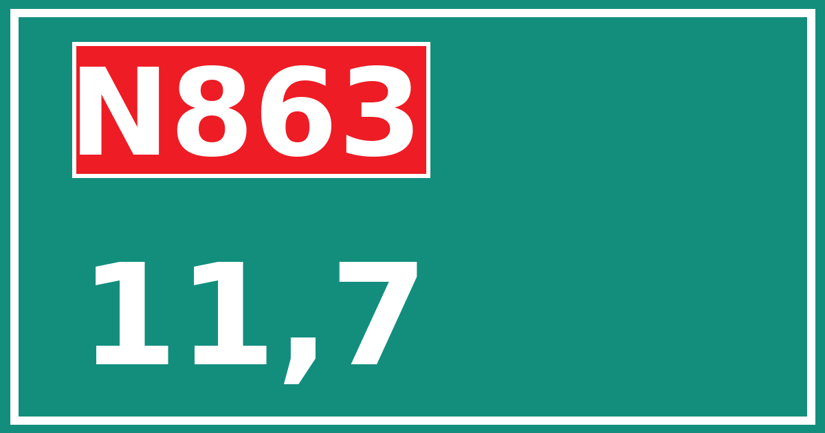 Hectometerbord N863 11,7