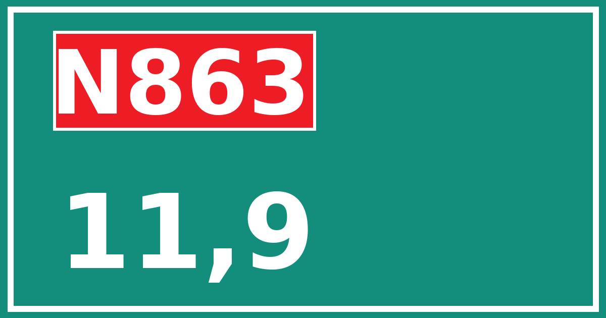 Hectometerbord N863 11,9