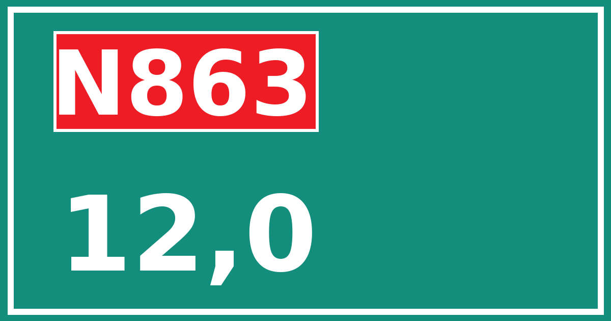 Hectometerbord N863 12,0