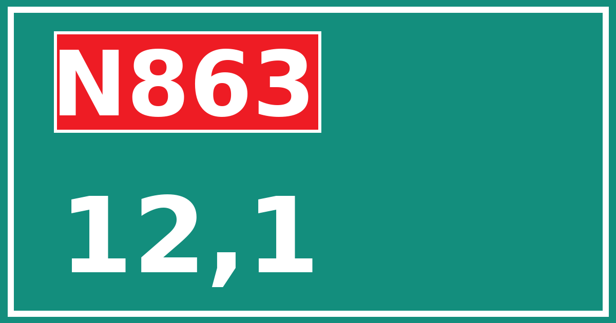 Hectometerbord N863 12,1