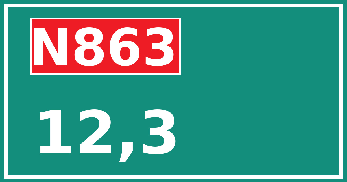 Hectometerbord N863 12,3