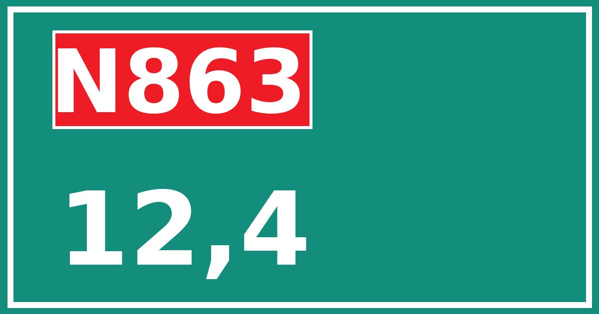 Hectometerbord N863 12,4