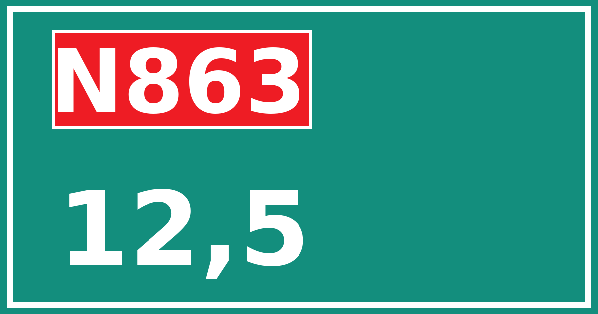 Hectometerbord N863 12,5