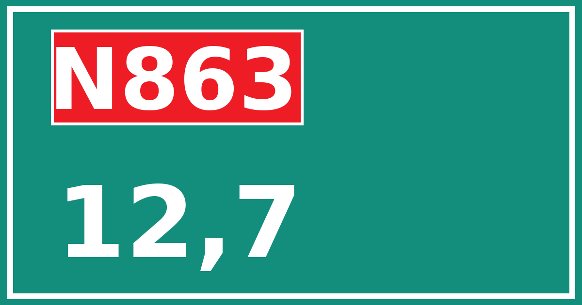 Hectometerbord N863 12,7
