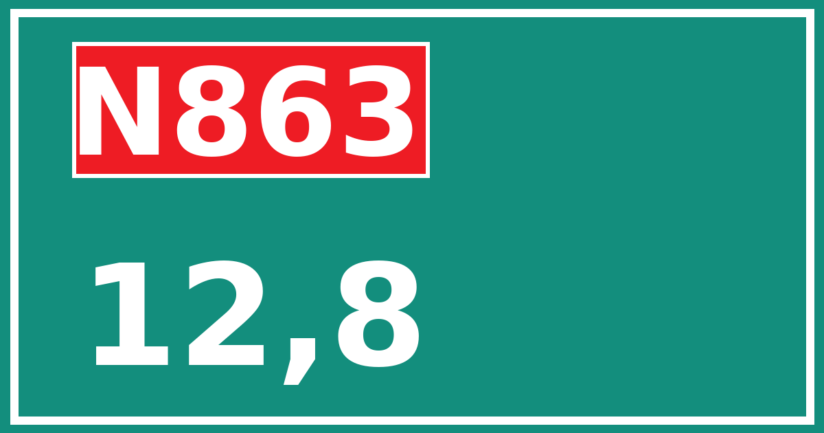 Hectometerbord N863 12,8