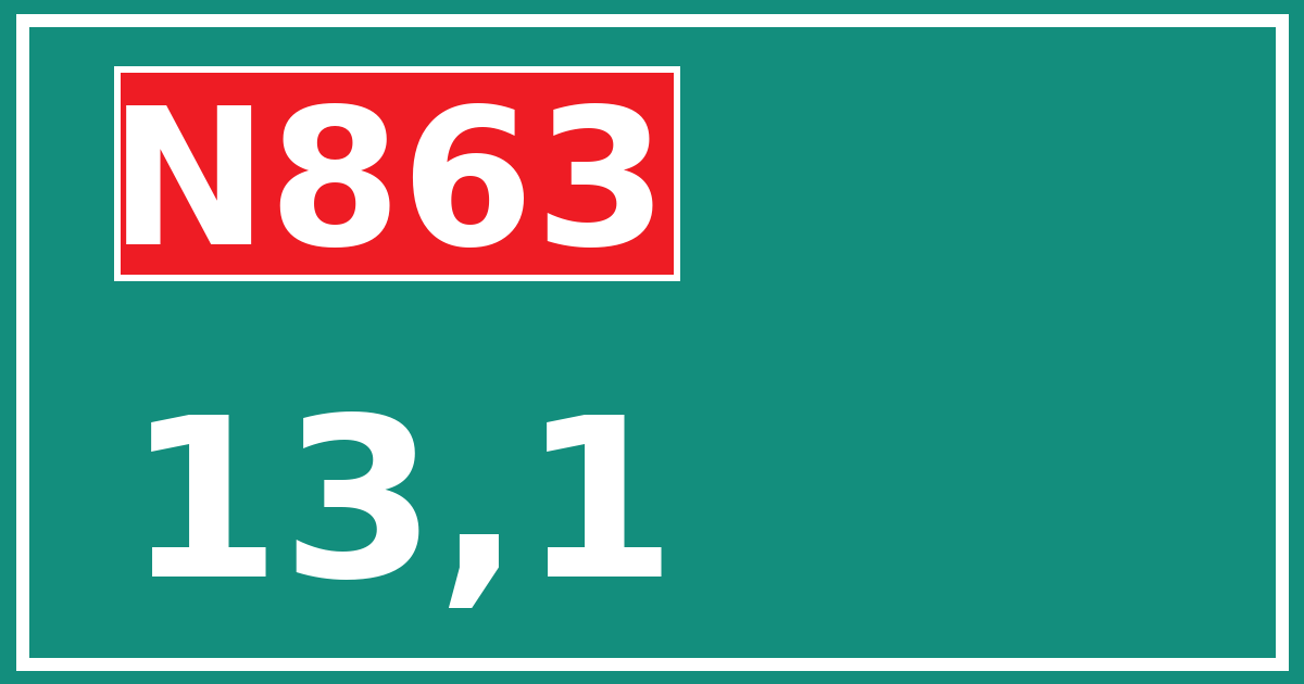 Hectometerbord N863 13,1