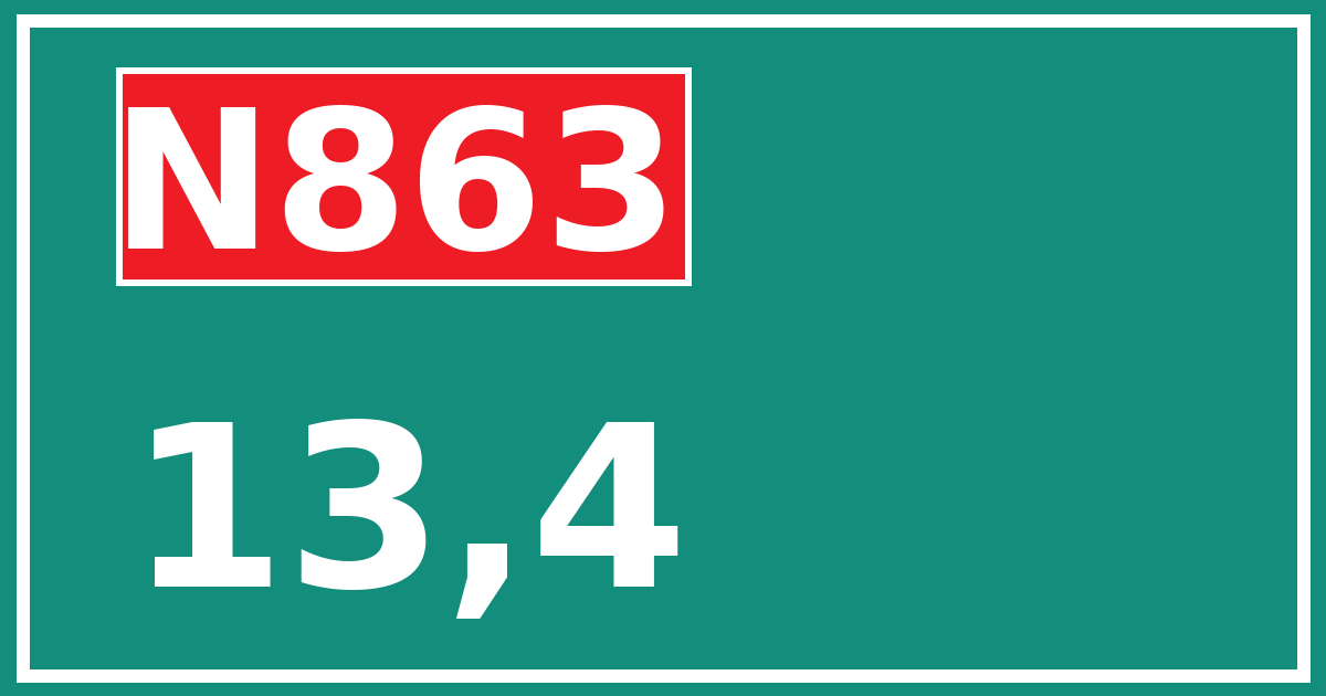 Hectometerbord N863 13,4