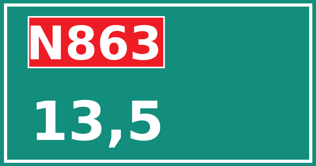 Hectometerbord N863 13,5