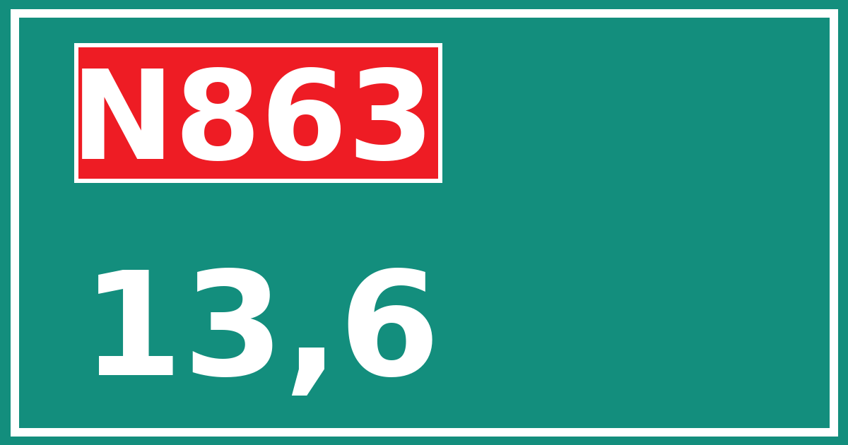 Hectometerbord N863 13,6
