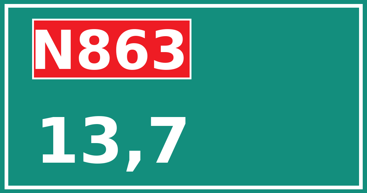Hectometerbord N863 13,7