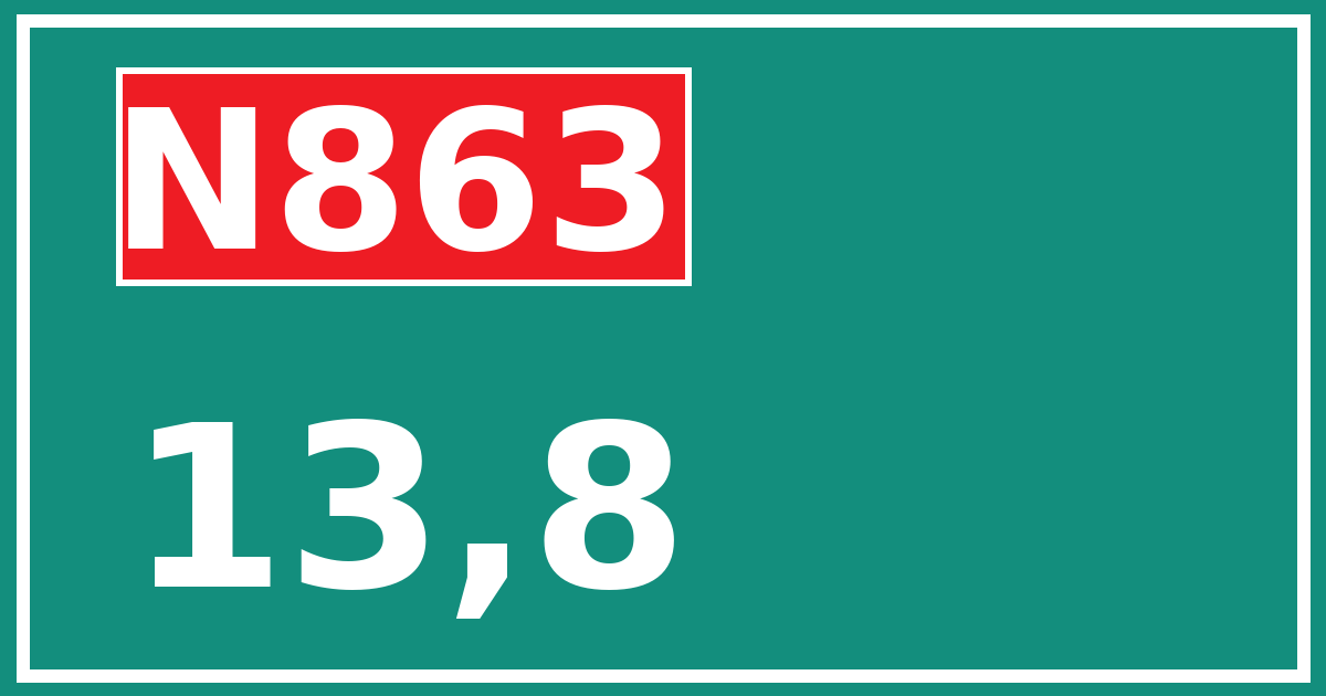 Hectometerbord N863 13,8