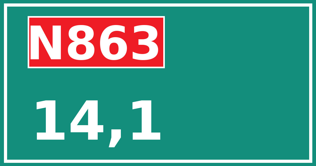 Hectometerbord N863 14,1