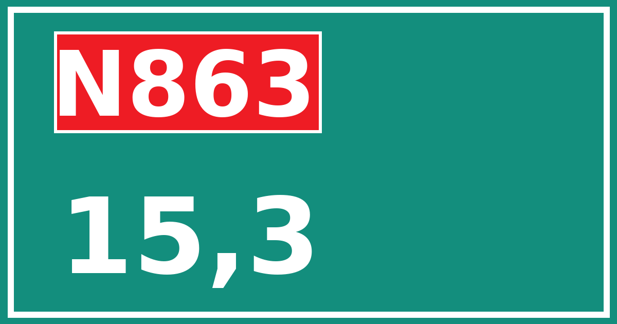 Hectometerbord N863 15,3