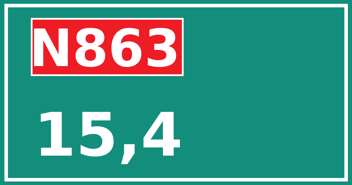 Hectometerbord N863 15,4