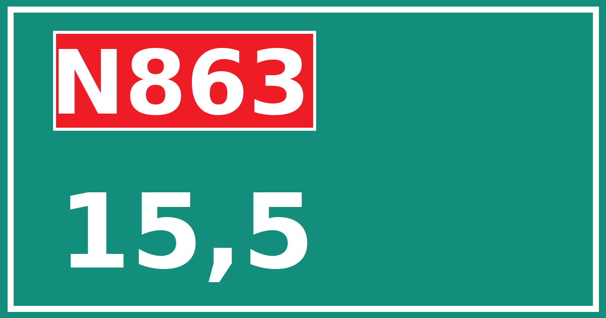 Hectometerbord N863 15,5