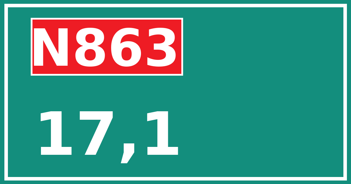 Hectometerbord N863 17,1