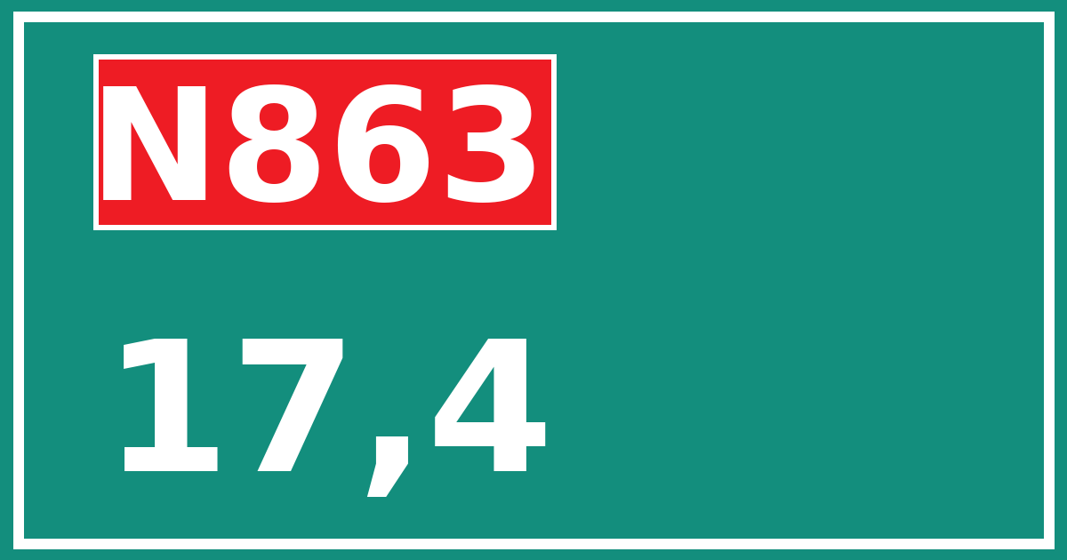 Hectometerbord N863 17,4