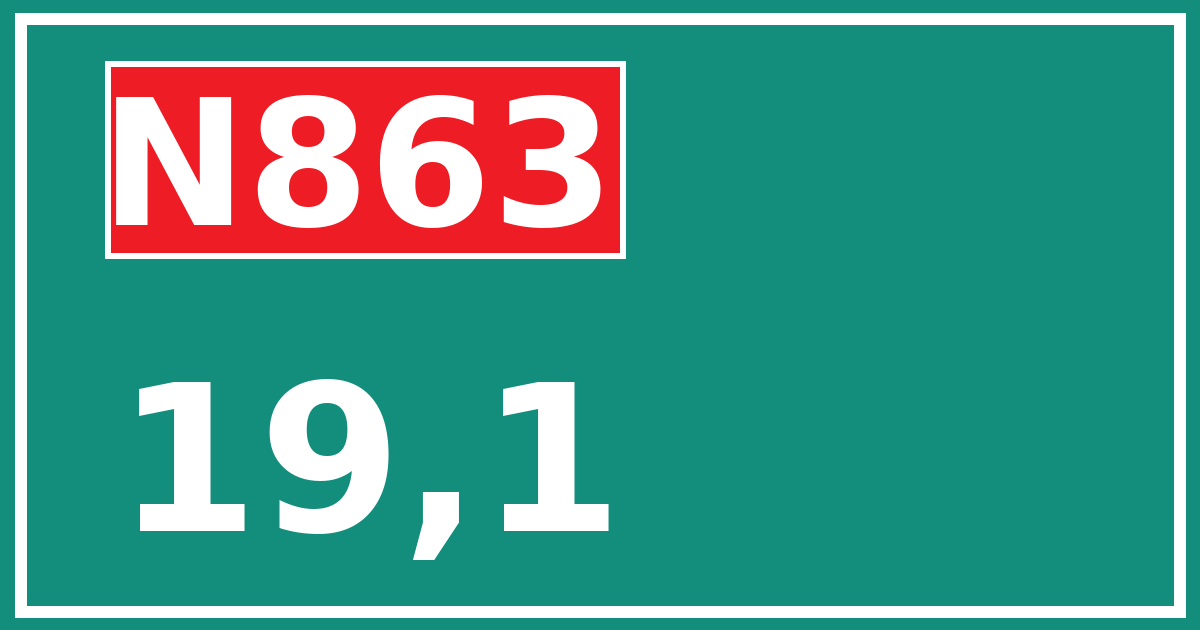Hectometerbord N863 19,1