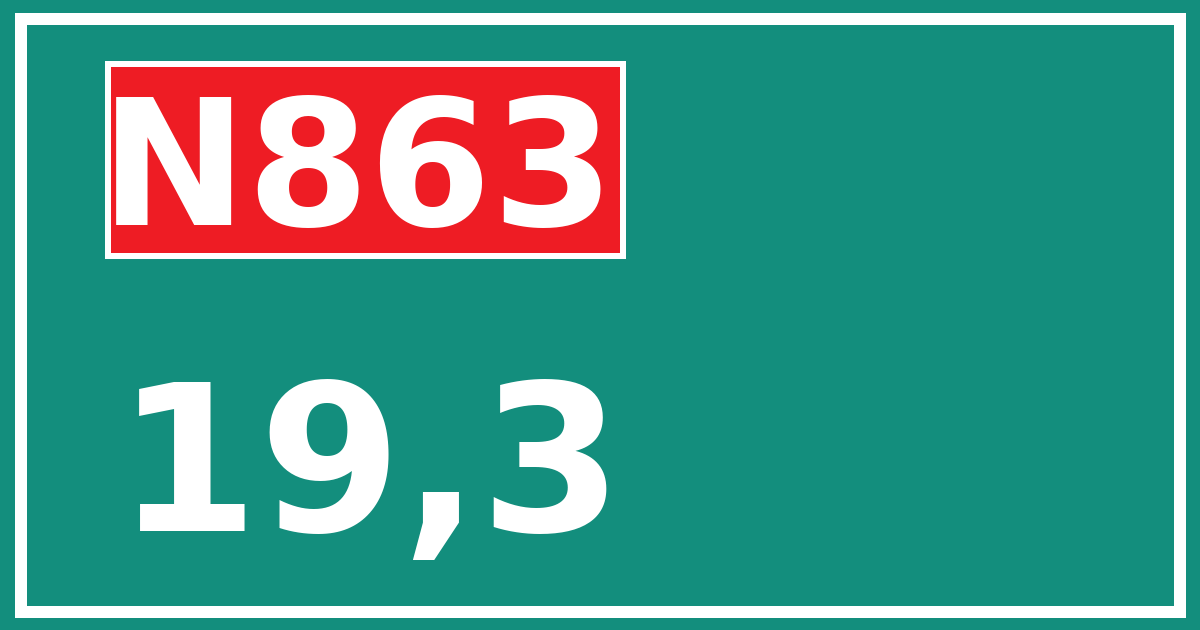 Hectometerbord N863 19,3