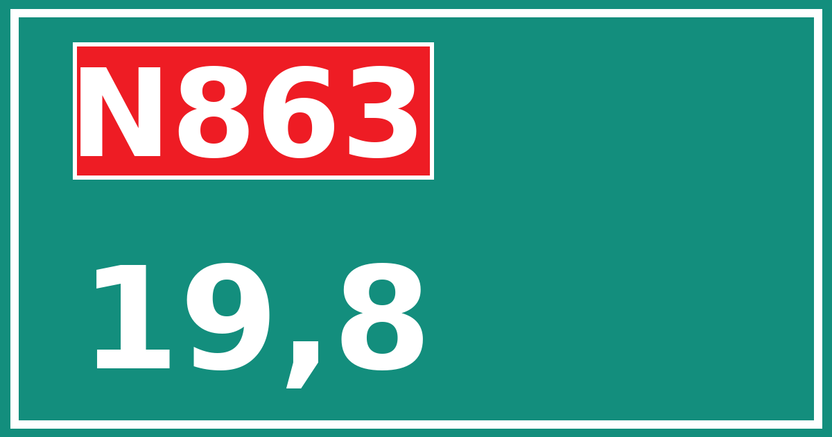 Hectometerbord N863 19,8