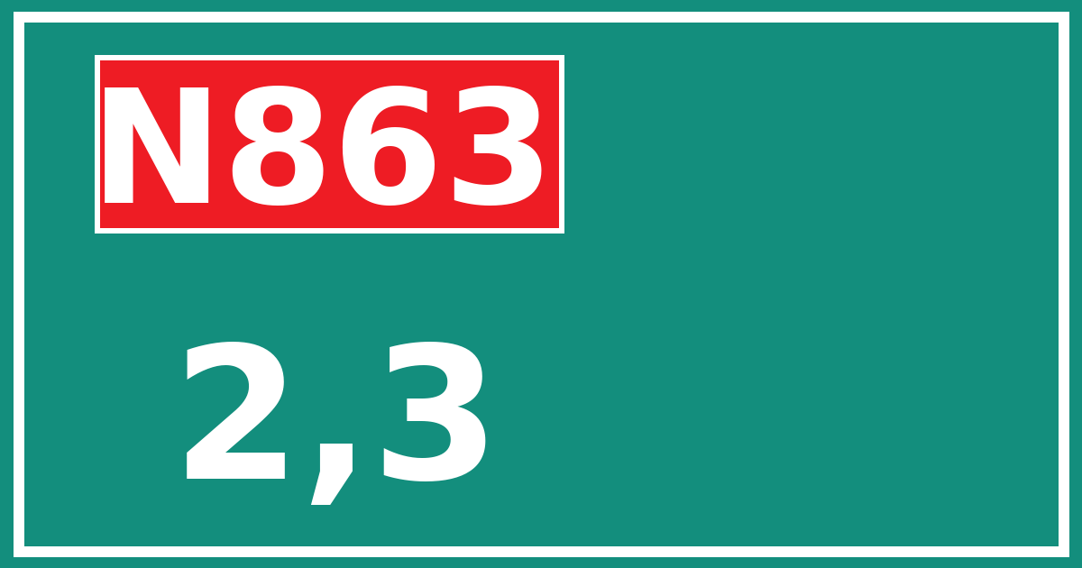 Hectometerbord N863 2,3