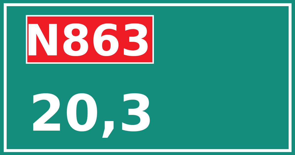 Hectometerbord N863 20,3