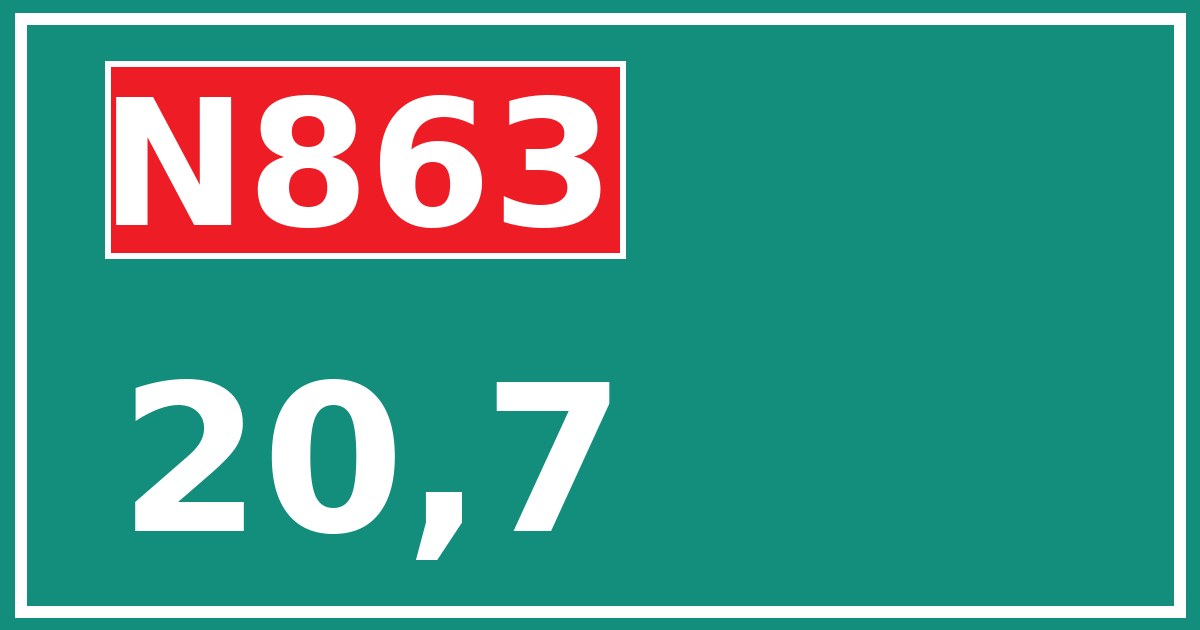 Hectometerbord N863 20,7