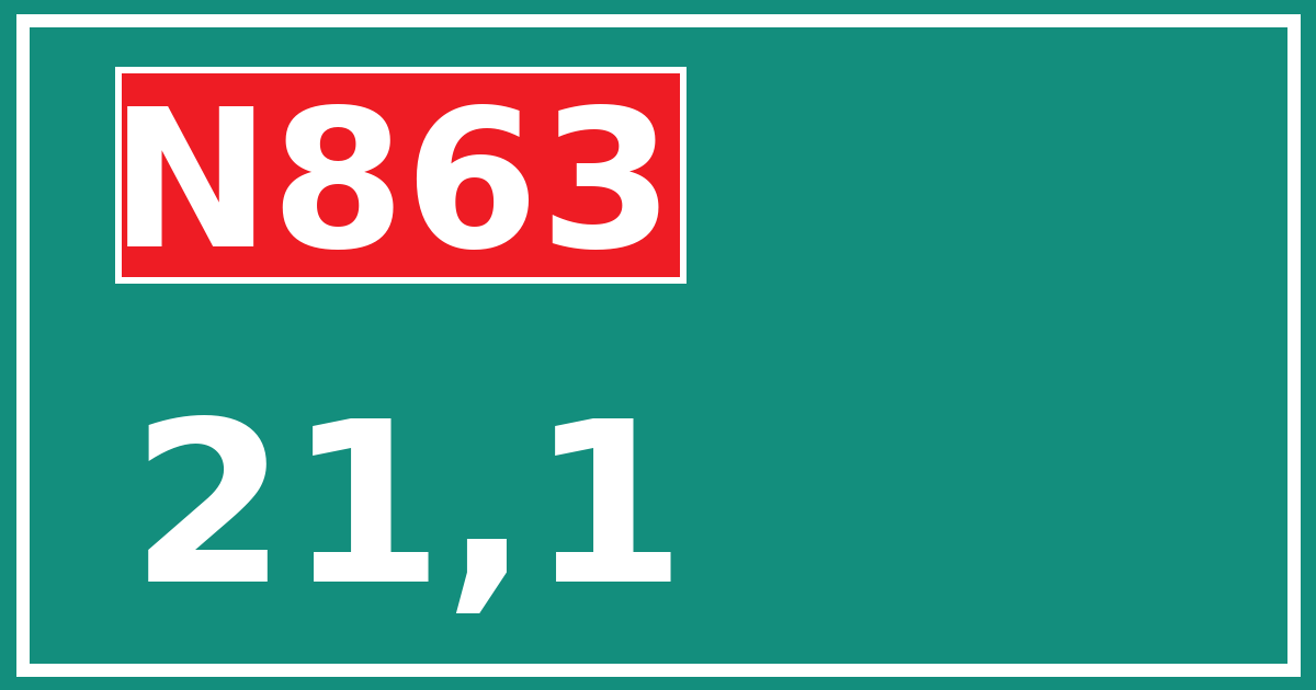 Hectometerbord N863 21,1