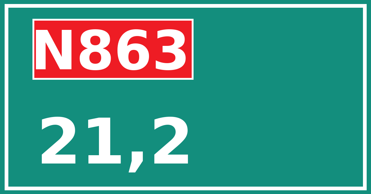 Hectometerbord N863 21,2