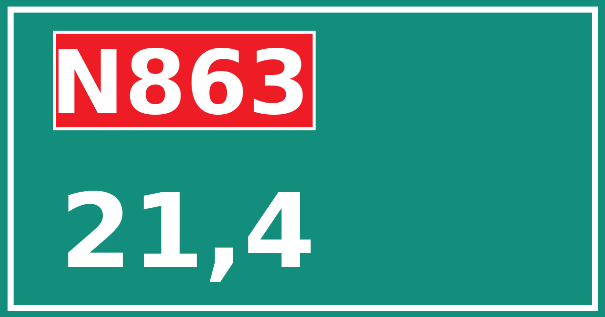 Hectometerbord N863 21,4