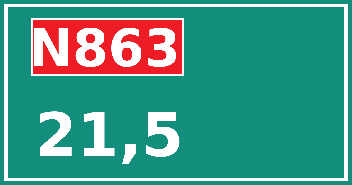 Hectometerbord N863 21,5