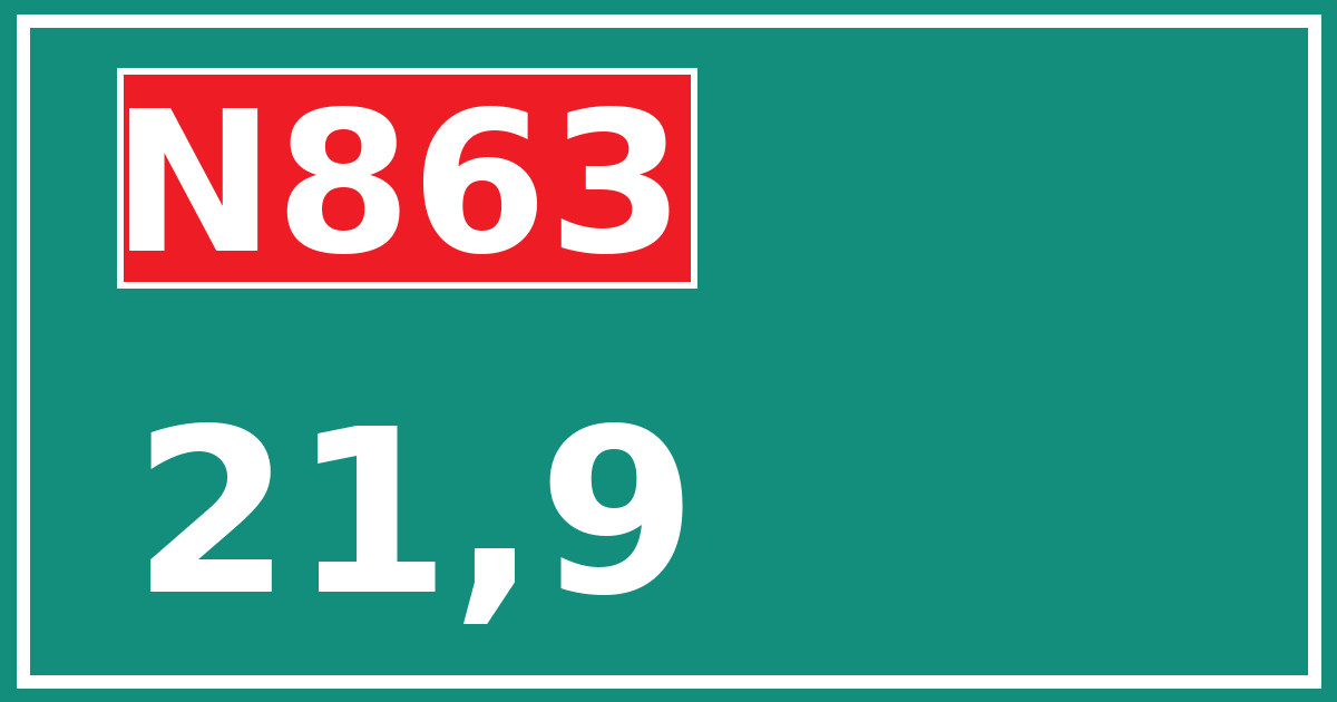 Hectometerbord N863 21,9