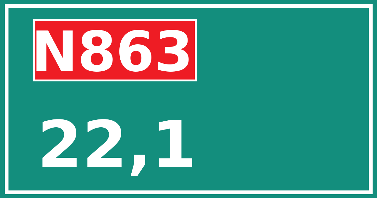 Hectometerbord N863 22,1